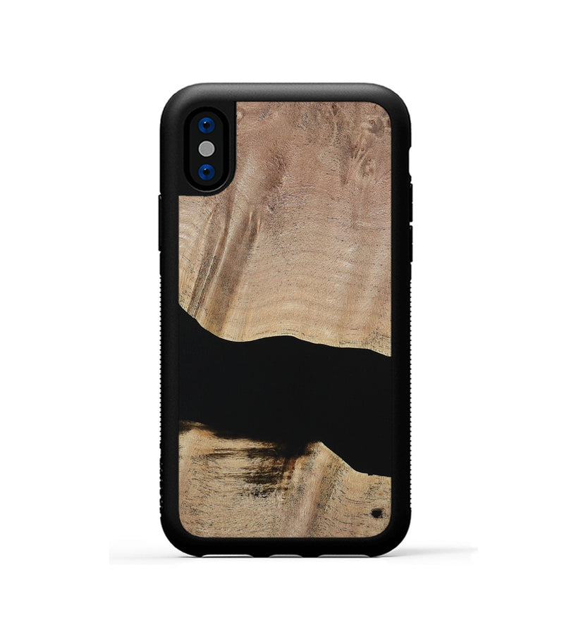 iPhone Xs Wood Phone Case - Franza (Pure Black, 730798)