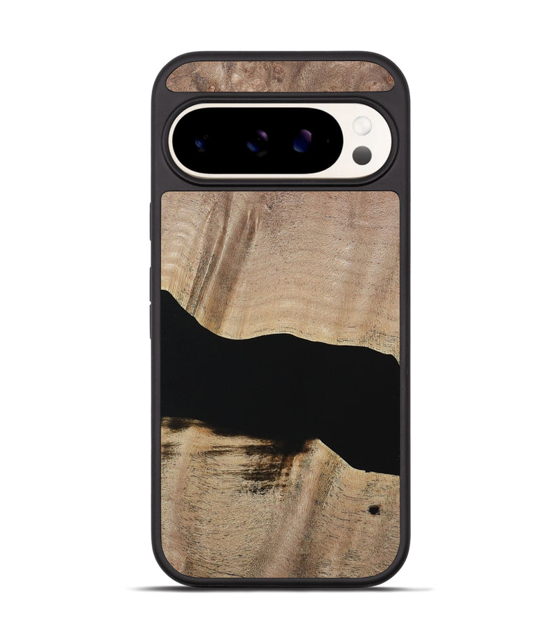 Pixel 9 Wood Phone Case - Franza (Pure Black, 730798)