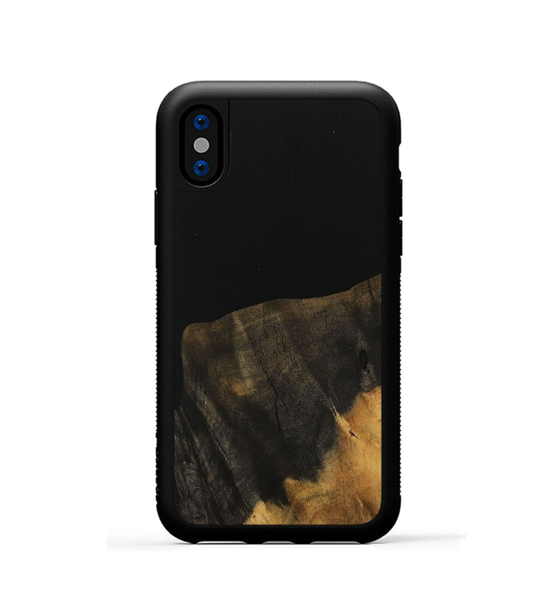 iPhone Xs Wood Phone Case - Russ (Pure Black, 730799)