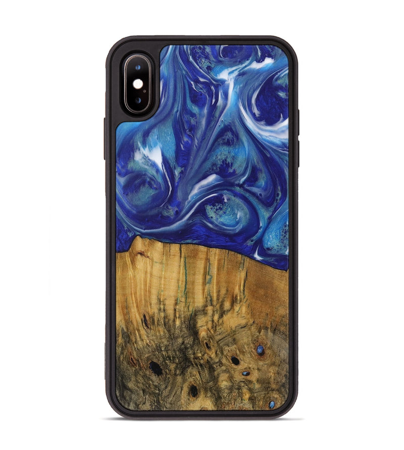 iPhone Xs Max Wood Phone Case - Robena (Blue, 730803)