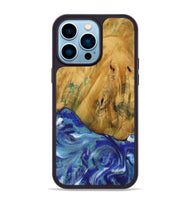 iPhone 14 Pro Max Wood Phone Case - Arah (Blue, 730804)