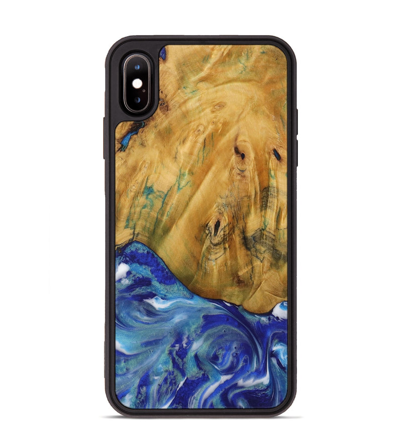 iPhone Xs Max Wood Phone Case - Arah (Blue, 730804)