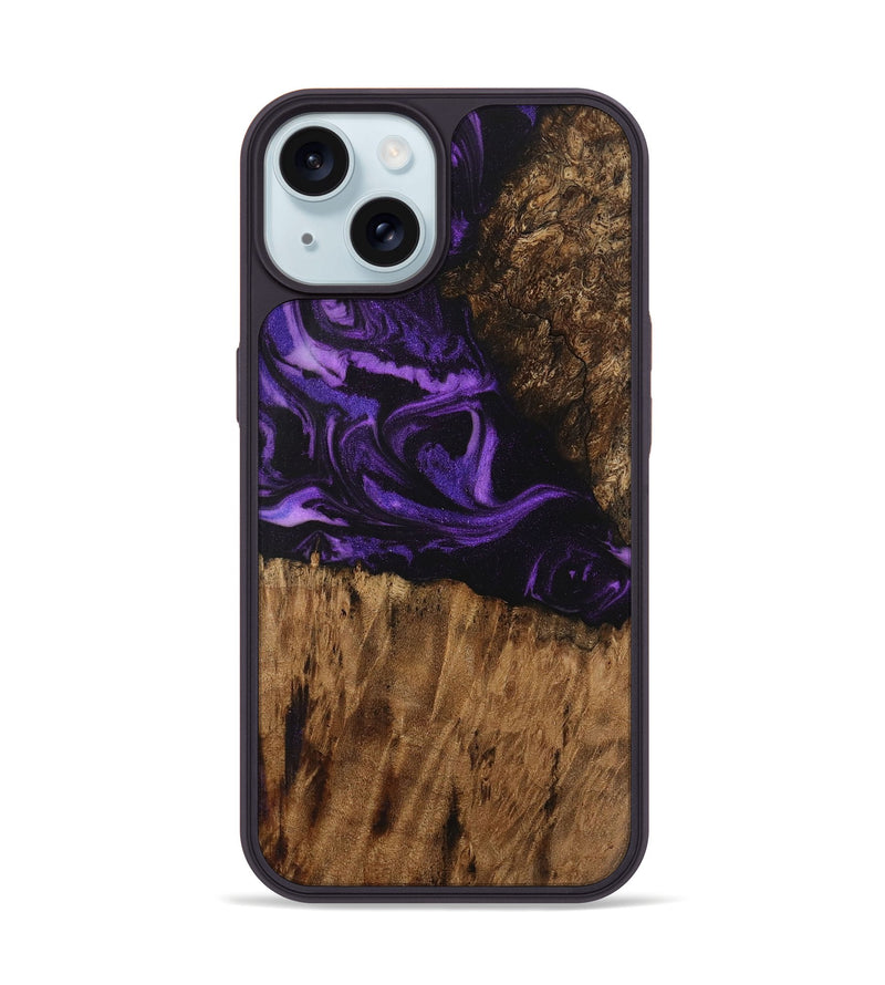 iPhone 15 Wood Phone Case - Jacky (Purple, 730806)