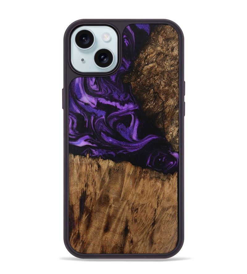 iPhone 15 Plus Wood Phone Case - Jacky (Purple, 730806)