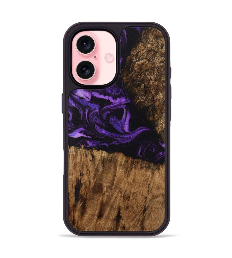 iPhone 16 Wood Phone Case - Jacky (Purple, 730806)