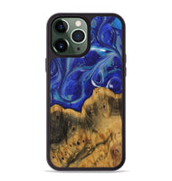 iPhone 13 Pro Max Wood Phone Case - Dedric (Blue, 730809)