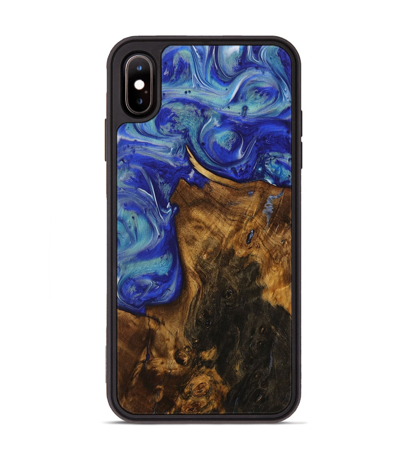 iPhone Xs Max Wood Phone Case - Didani (Blue, 730810)