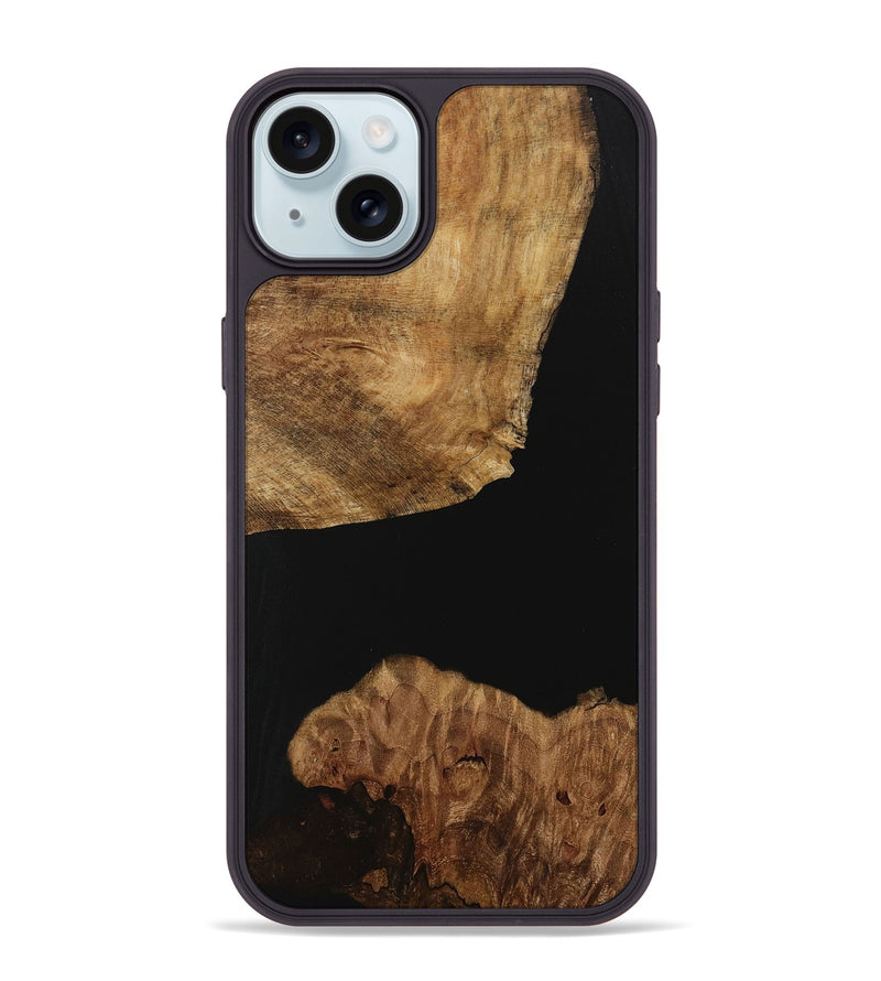 iPhone 15 Plus Wood Phone Case - Jalon (Pure Black, 730821)