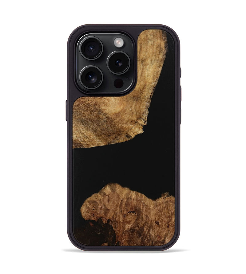 iPhone 15 Pro Wood Phone Case - Jalon (Pure Black, 730821)