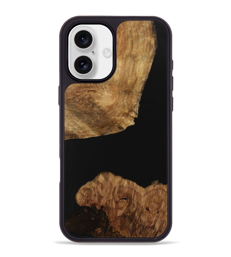 iPhone 16 Plus Wood Phone Case - Jalon (Pure Black, 730821)