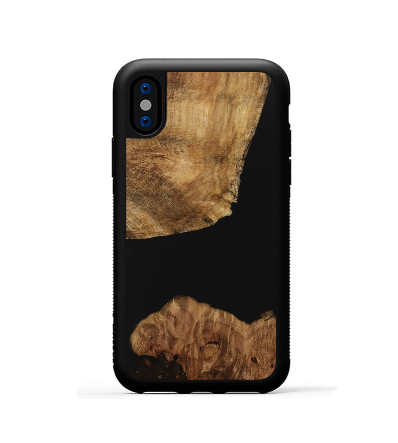 iPhone Xs Wood Phone Case - Jalon (Pure Black, 730821)