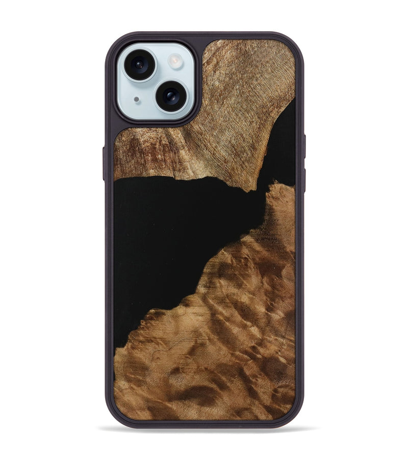 iPhone 15 Plus Wood Phone Case - Shawn (Pure Black, 730822)