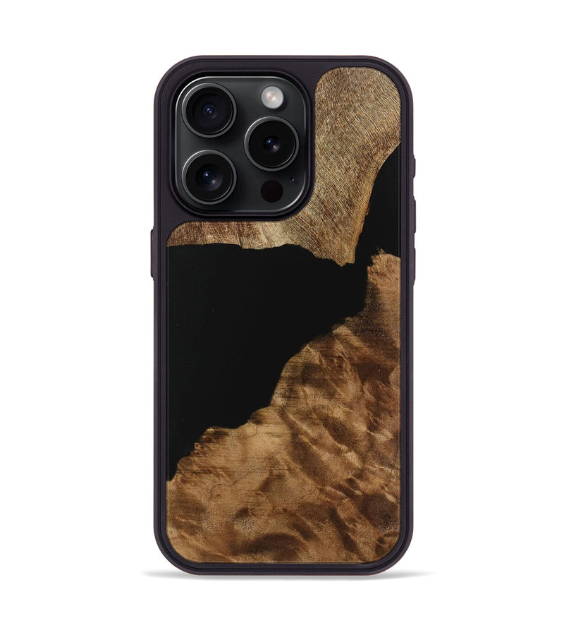 iPhone 15 Pro Wood Phone Case - Shawn (Pure Black, 730822)