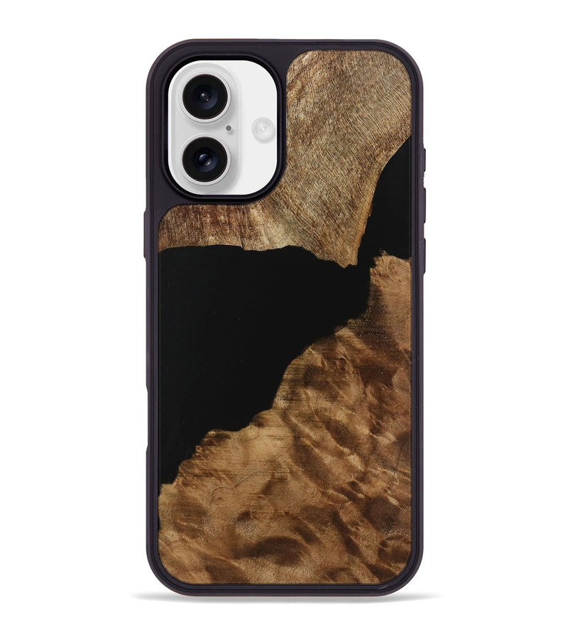 iPhone 16 Plus Wood Phone Case - Shawn (Pure Black, 730822)