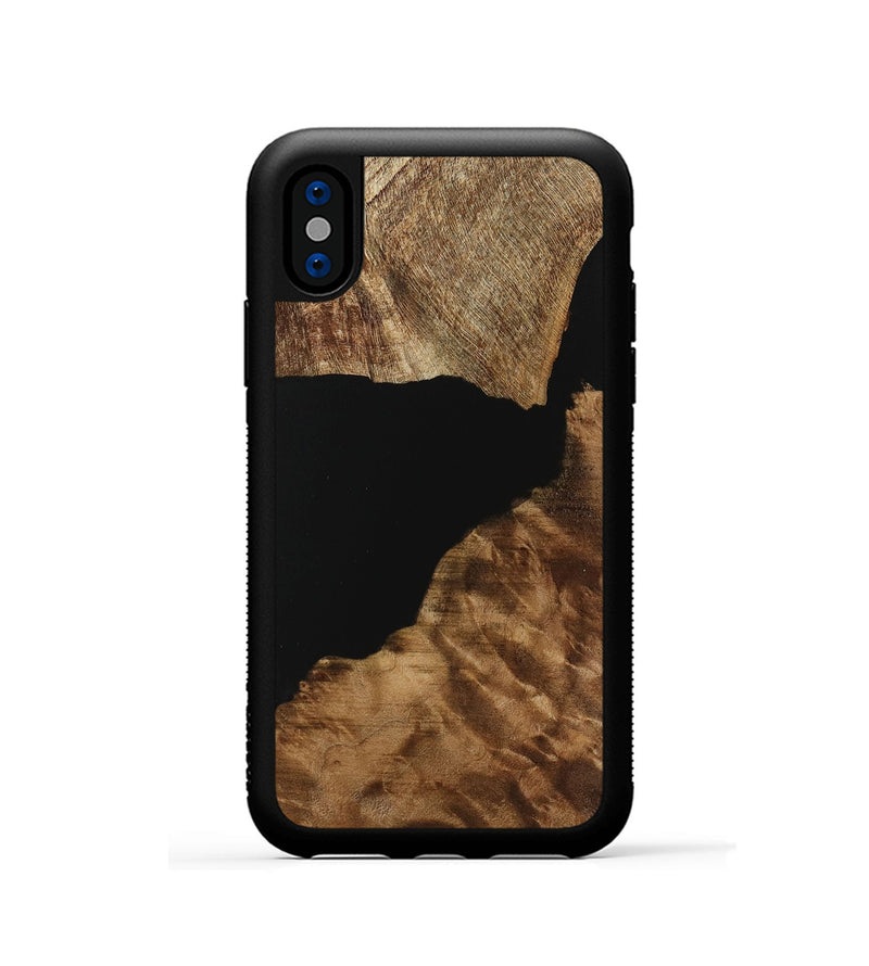 iPhone Xs Wood Phone Case - Shawn (Pure Black, 730822)