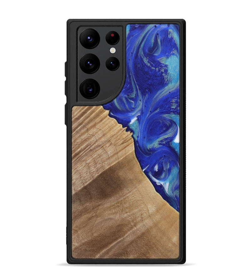 Galaxy S22 Ultra Wood Phone Case - Brittni (Blue, 730827)