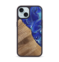 iPhone 15 Wood Phone Case - Brittni (Blue, 730827)