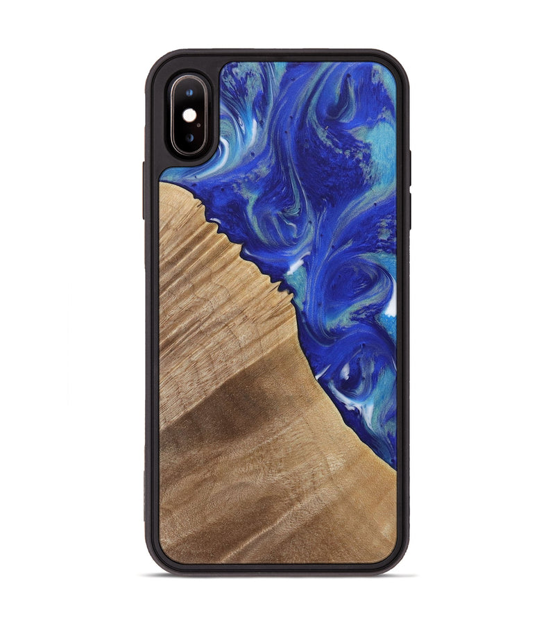 iPhone Xs Max Wood Phone Case - Brittni (Blue, 730827)