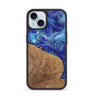 iPhone 15 Wood Phone Case - Briley (Blue, 730828)