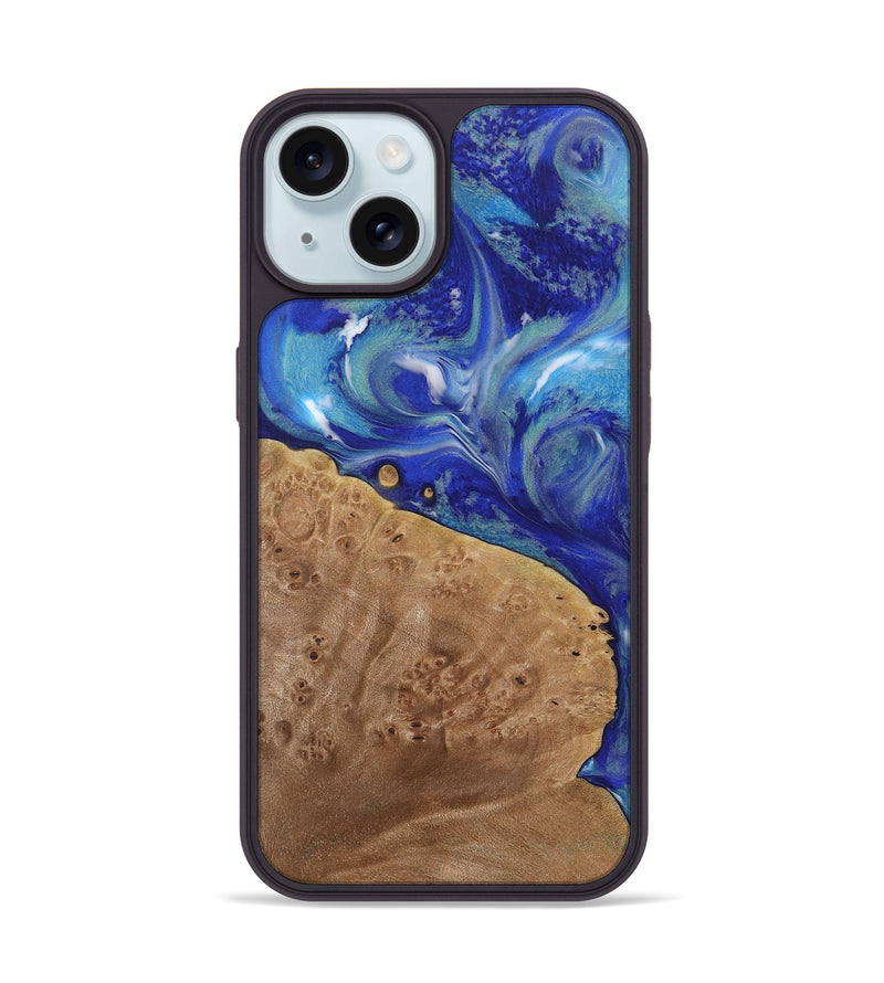 iPhone 15 Wood Phone Case - Briley (Blue, 730828)