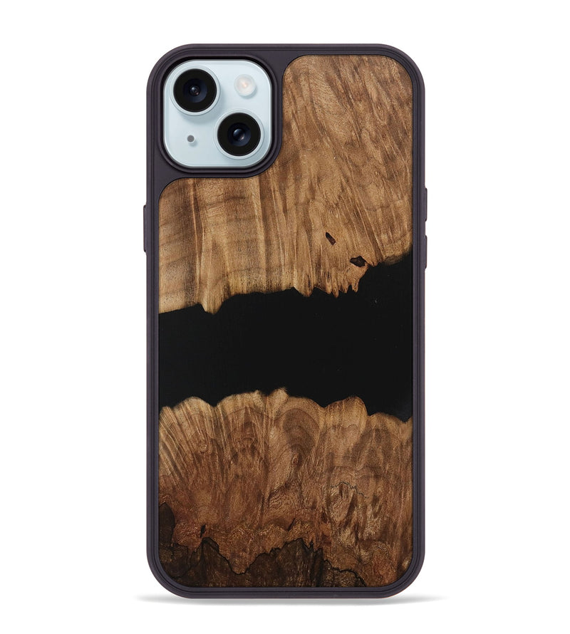 iPhone 15 Plus Wood Phone Case - Colm (Pure Black, 730829)