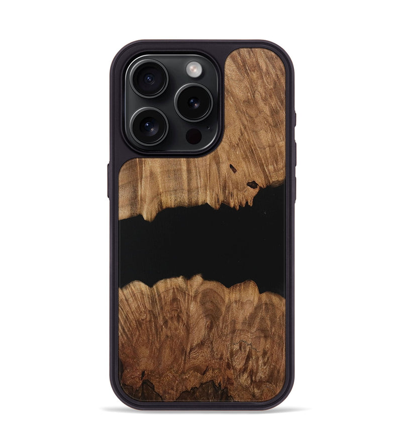 iPhone 15 Pro Wood Phone Case - Colm (Pure Black, 730829)