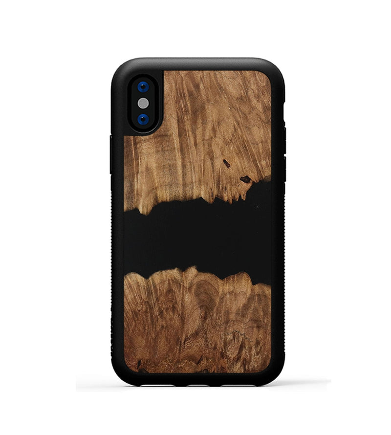 iPhone Xs Wood Phone Case - Colm (Pure Black, 730829)