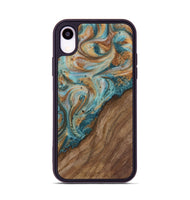 iPhone Xr Wood Phone Case - Makayla (Teal & Gold, 730836)