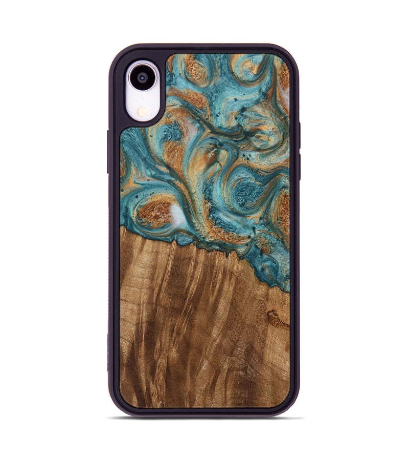 iPhone Xr Wood Phone Case - Phillie (Teal & Gold, 730838)