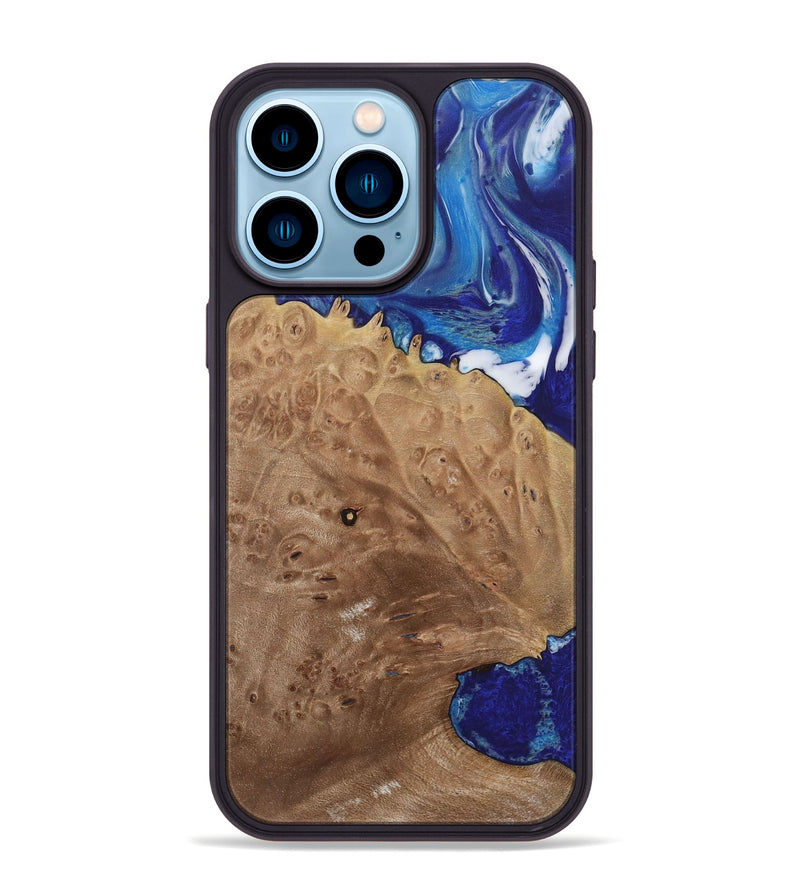 iPhone 14 Pro Max Wood Phone Case - Luan (Blue, 730839)