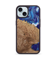 iPhone 15 Wood Phone Case - Luan (Blue, 730839)