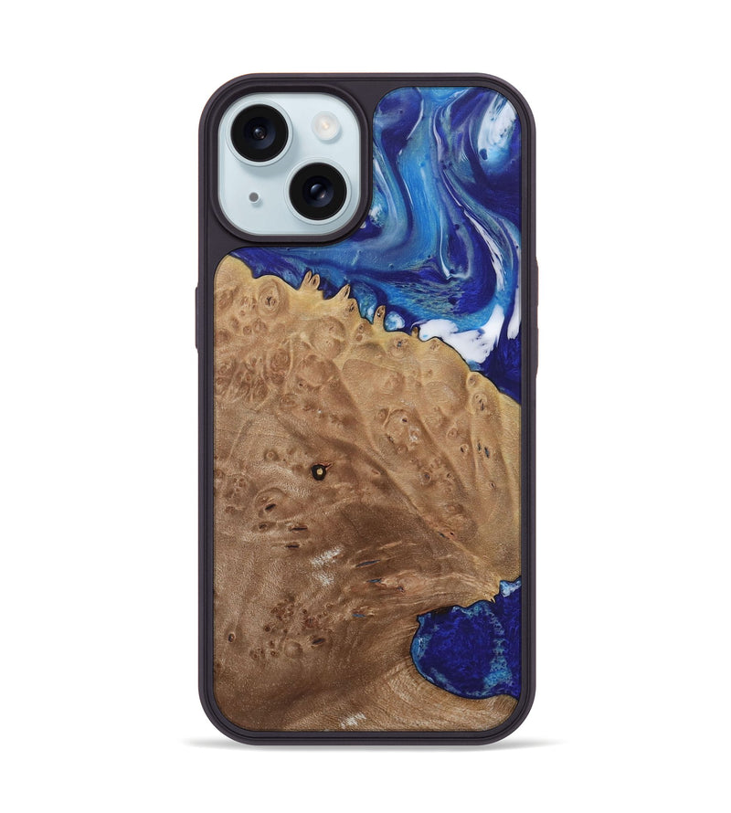 iPhone 15 Wood Phone Case - Luan (Blue, 730839)