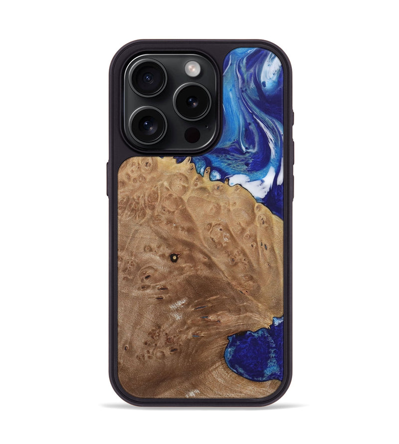 iPhone 15 Pro Wood Phone Case - Luan (Blue, 730839)