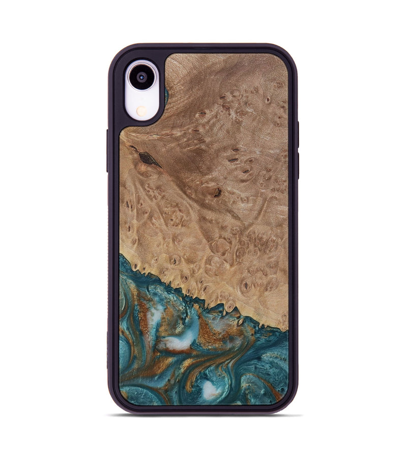 iPhone Xr Wood Phone Case - Wilfred (Teal & Gold, 730841)