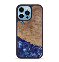 iPhone 14 Pro Max Wood Phone Case - Volney (Blue, 730842)