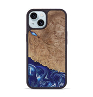 iPhone 15 Wood Phone Case - Volney (Blue, 730842)