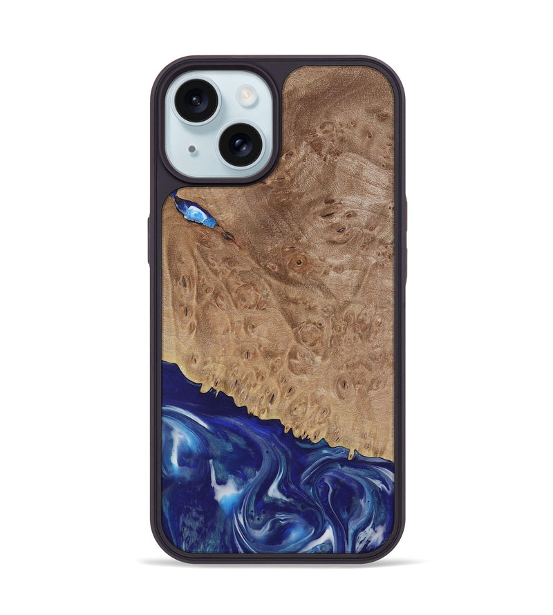 iPhone 15 Wood Phone Case - Volney (Blue, 730842)