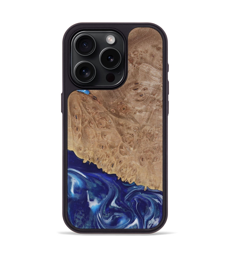 iPhone 15 Pro Wood Phone Case - Volney (Blue, 730842)