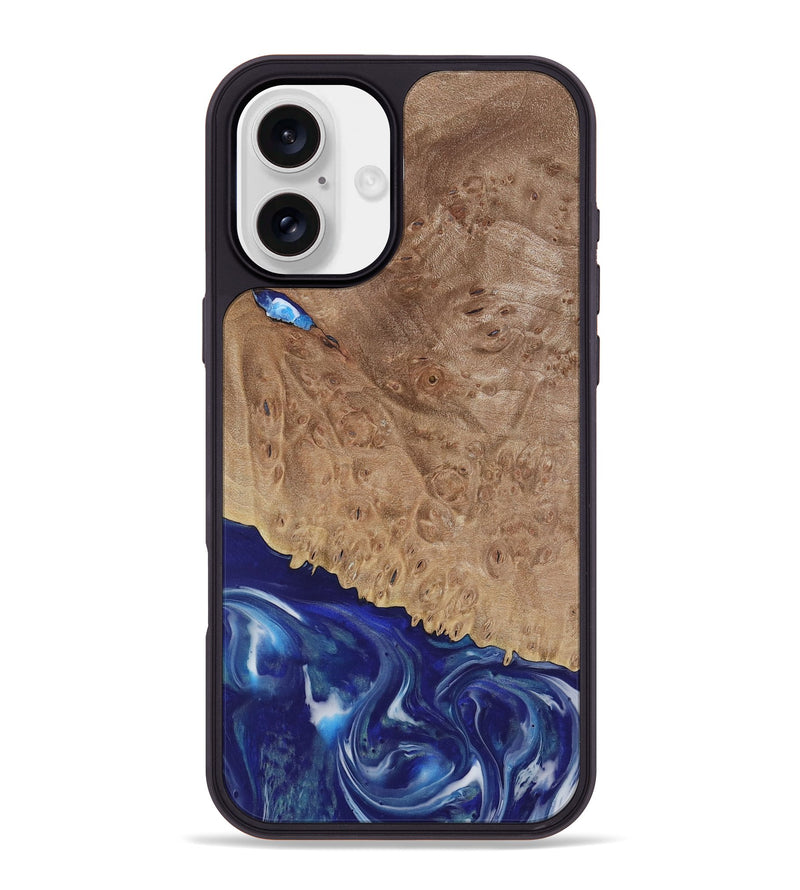 iPhone 16 Plus Wood Phone Case - Volney (Blue, 730842)