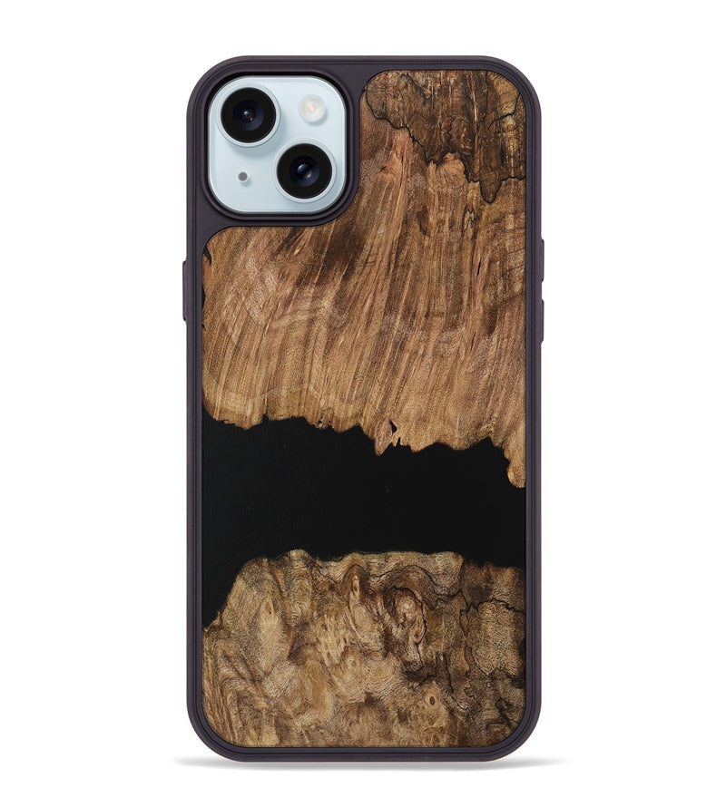 iPhone 15 Plus Wood Phone Case - Delaney (Pure Black, 730848)