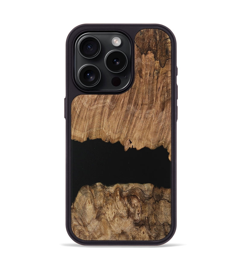 iPhone 15 Pro Wood Phone Case - Delaney (Pure Black, 730848)