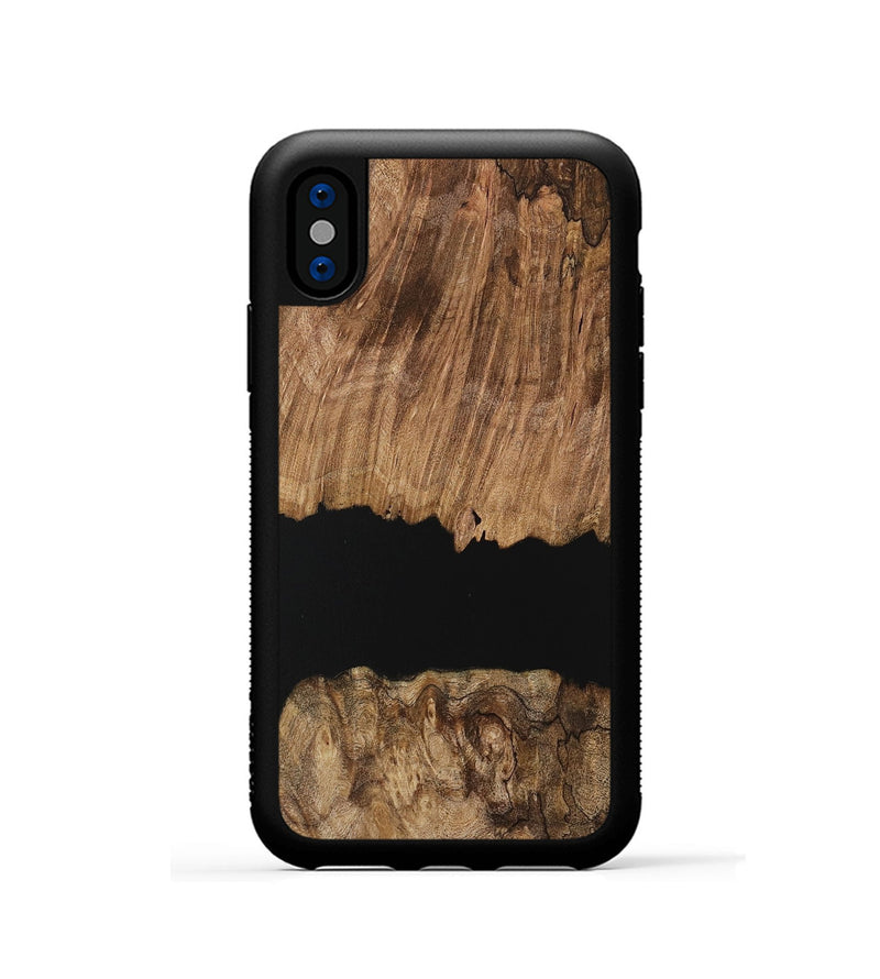 iPhone Xs Wood Phone Case - Delaney (Pure Black, 730848)