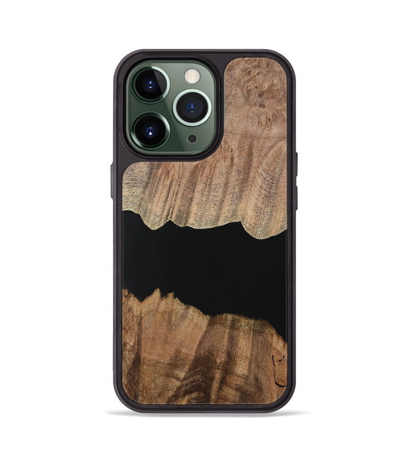 iPhone 13 Pro Wood Phone Case - Jolanda (Pure Black, 730849)