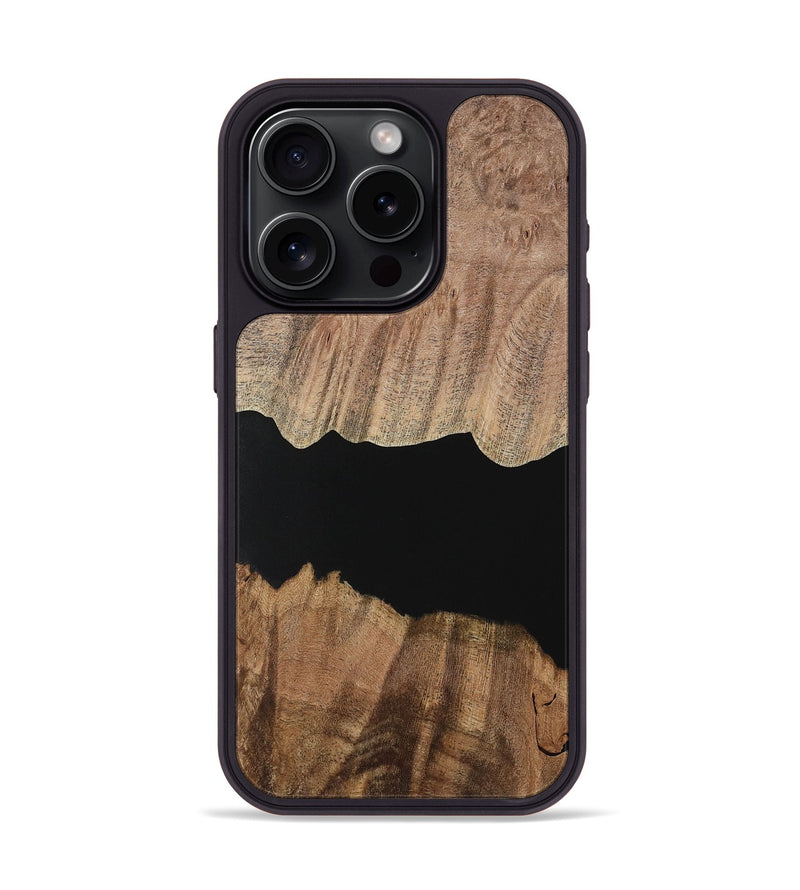 iPhone 15 Pro Wood Phone Case - Jolanda (Pure Black, 730849)