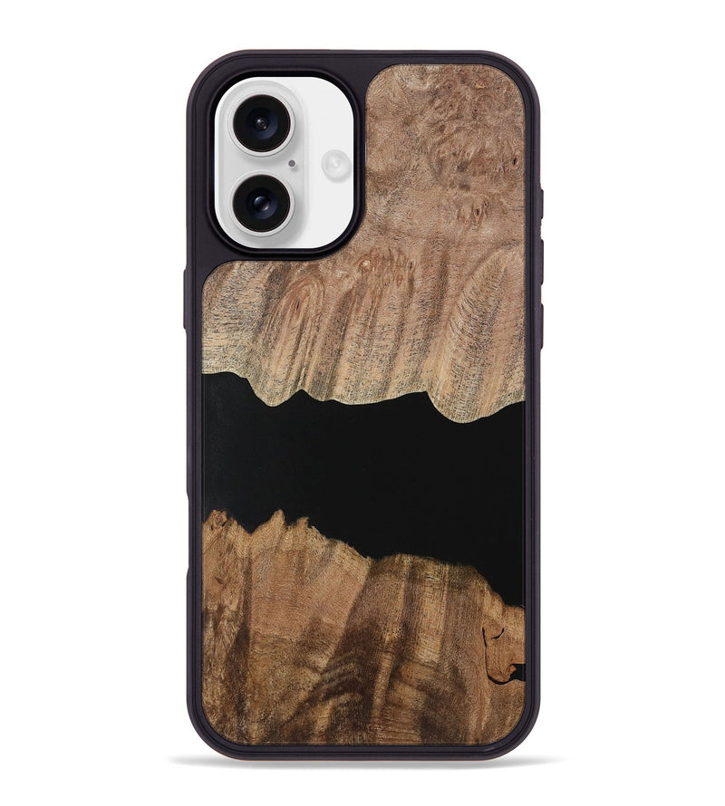 iPhone 16 Plus Wood Phone Case - Jolanda (Pure Black, 730849)