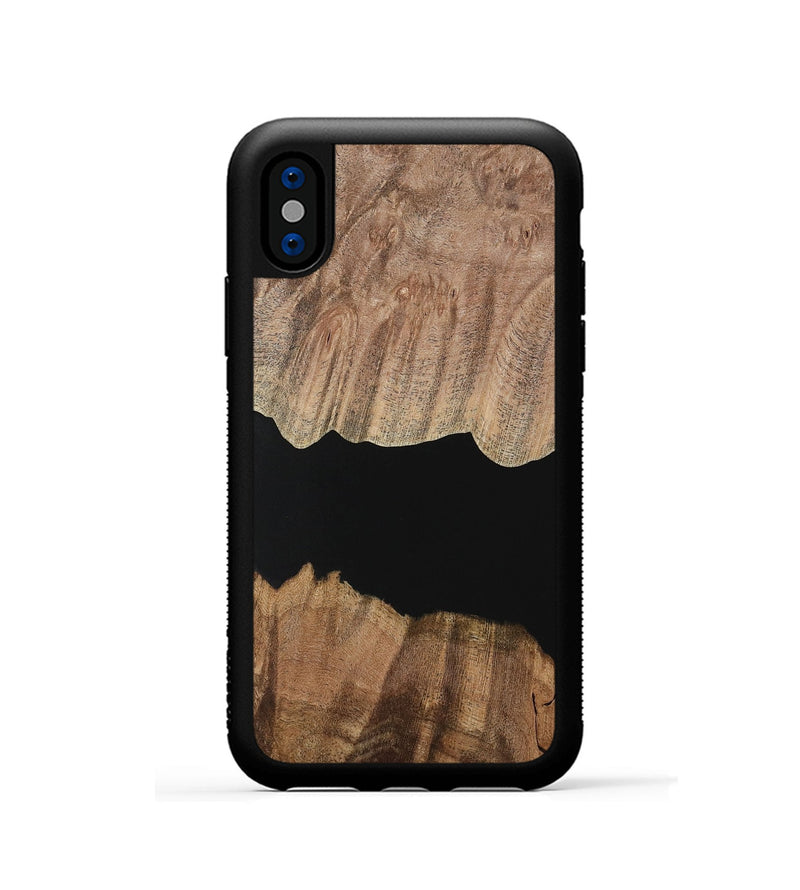 iPhone Xs Wood Phone Case - Jolanda (Pure Black, 730849)