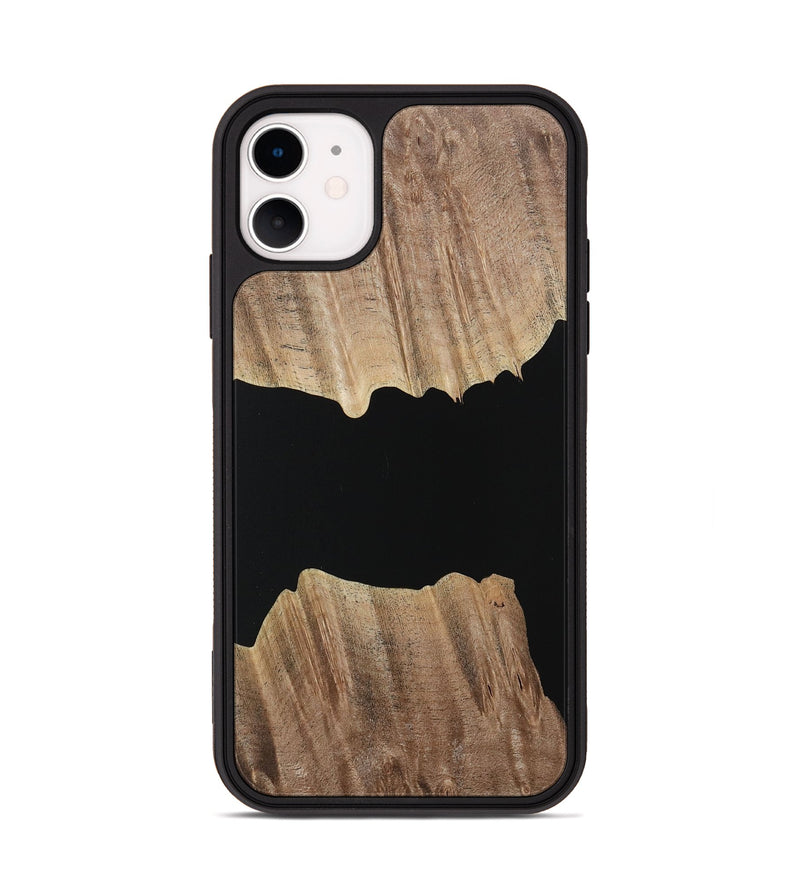 iPhone 11 Wood Phone Case - Hulda (Pure Black, 730854)