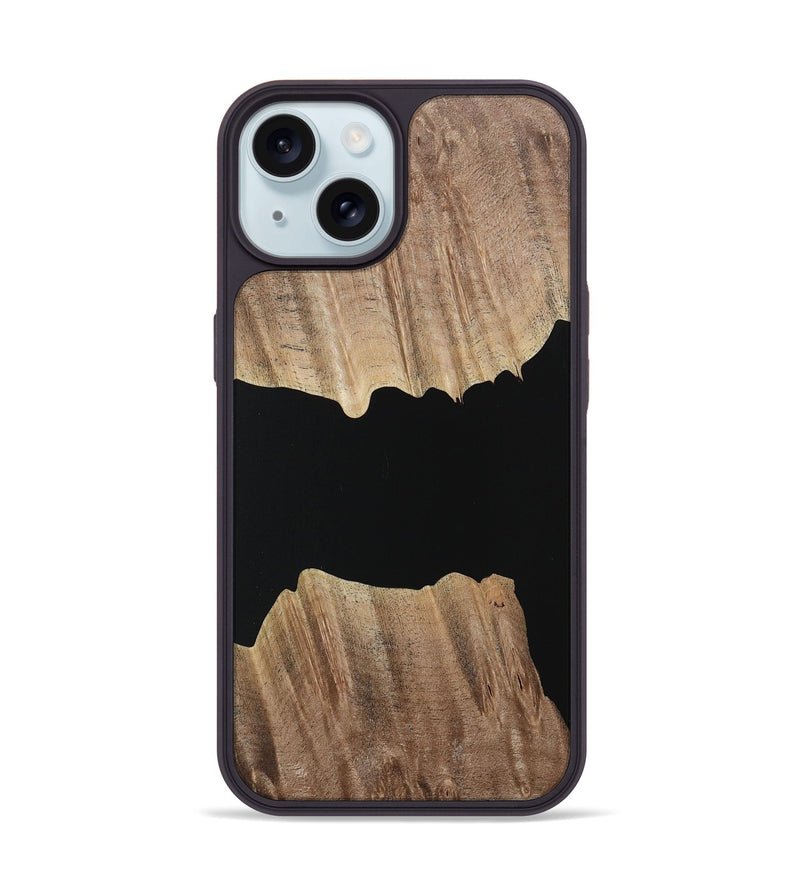 iPhone 15 Wood Phone Case - Hulda (Pure Black, 730854)