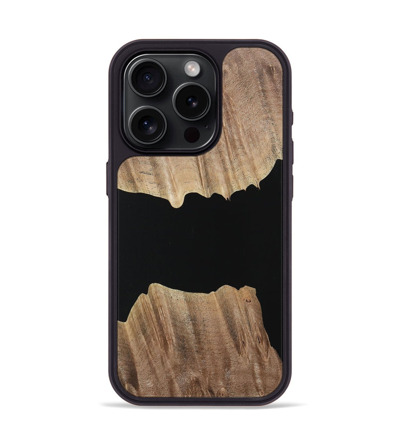 iPhone 15 Pro Wood Phone Case - Hulda (Pure Black, 730854)