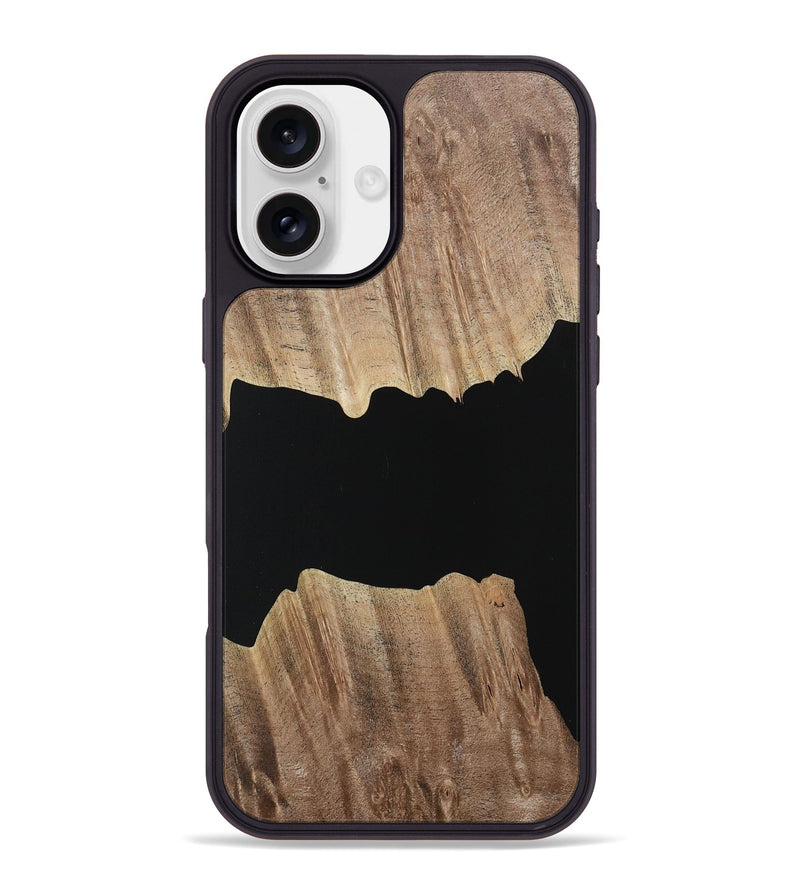 iPhone 16 Plus Wood Phone Case - Hulda (Pure Black, 730854)